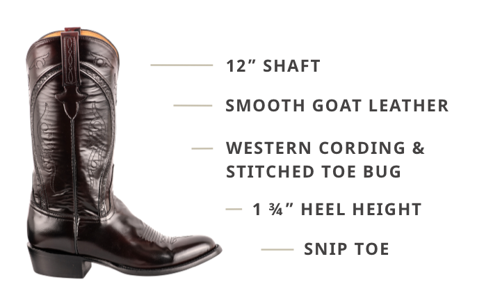 Lucchese Men's Black Cherry Goat Gavin Cowboy Boots | Pinto Ranch