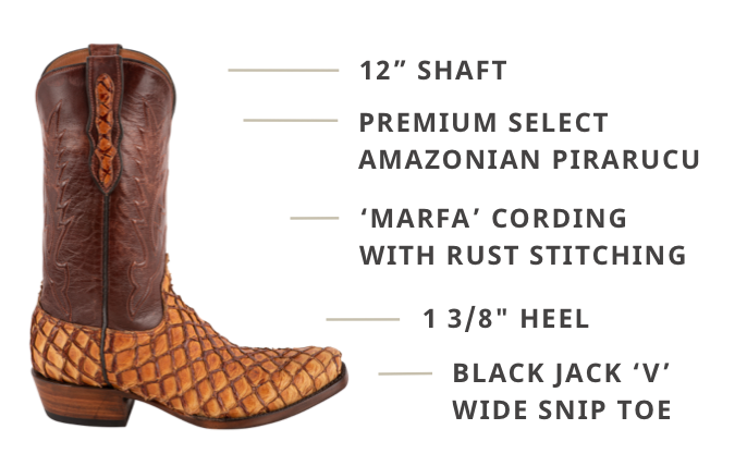 Black Jack Men's Exclusive Ginger Chestnut Pirarucu Cowboy Boots ...