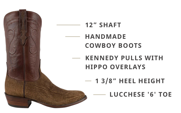 Lucchese Men's Tan Hippo Cowboy Boots | Pinto Ranch