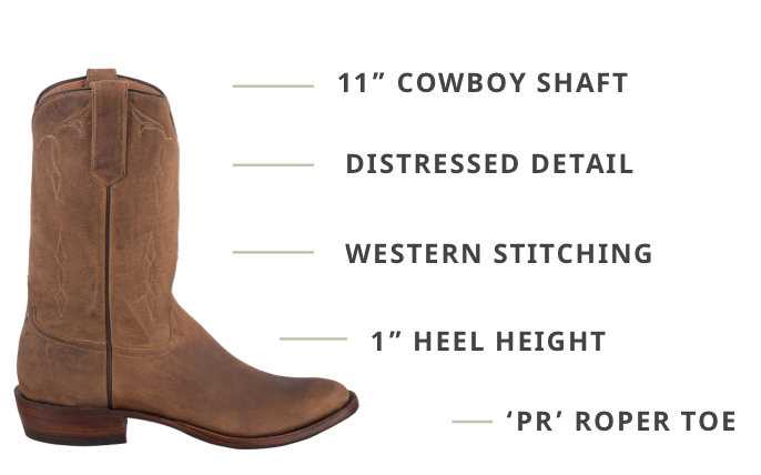 Rios of Mercedes Men's Sand Elk Bottom Roper Boots | Pinto Ranch