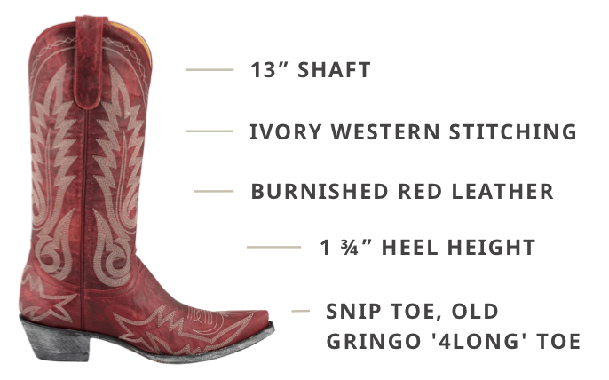 Old Gringo Women's Red Goat Nevada Cowgirl Boots | Pinto Ranch