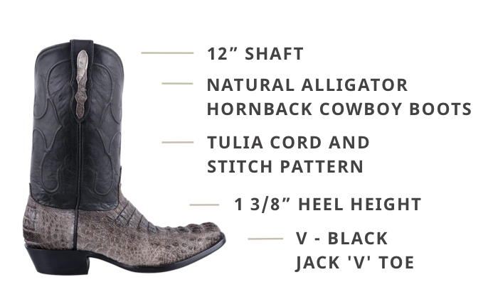 Black Jack Men's Natural Caiman Hornback Cowboy Boots | Pinto Ranch