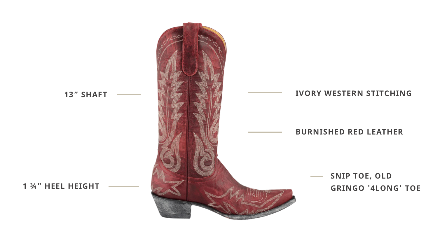 Old Gringo Women's Red Goat Nevada Cowgirl Boots | Pinto Ranch