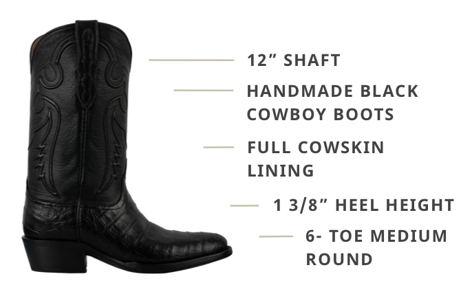 Black Jack Men's Black Select Caiman Belly Cowboy Boots | Pinto Ranch