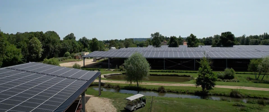 caviar de neuvic aerial farm photo with solar panels