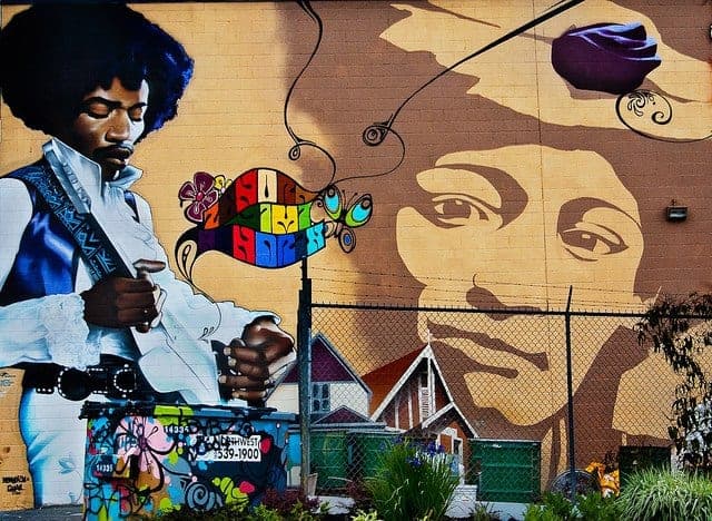 Jimi Hendrix mural in Vancouver