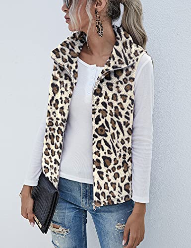 Women's Cozy Sleeveless Sherpa Vest in Plaid, Leopard, & Solid – Spicy  Peach Tees