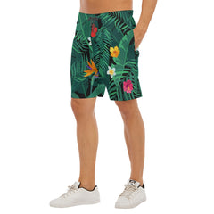 Men's Tropical Paradise Beach Shorts With Elastic Waist