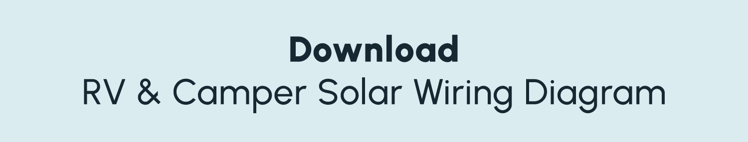 A light blue button to download a PDF version of the above RV and camper van solar panel wiring diagram