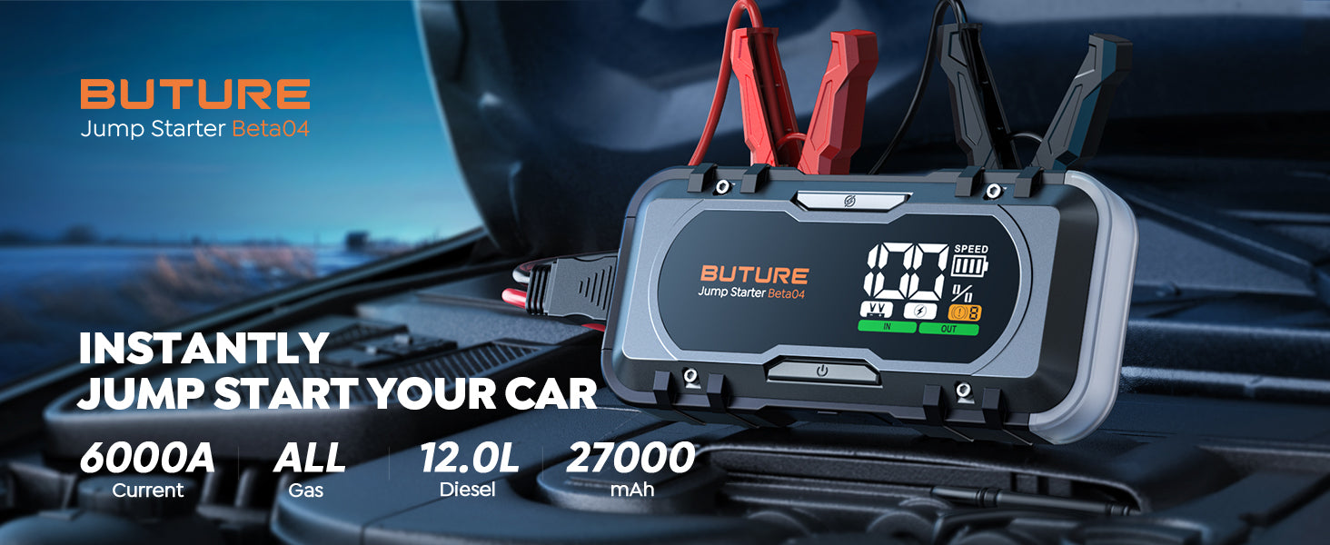 BUTURE Car Battery Jump Starter 6000A Jump Box 65W Fast Charging