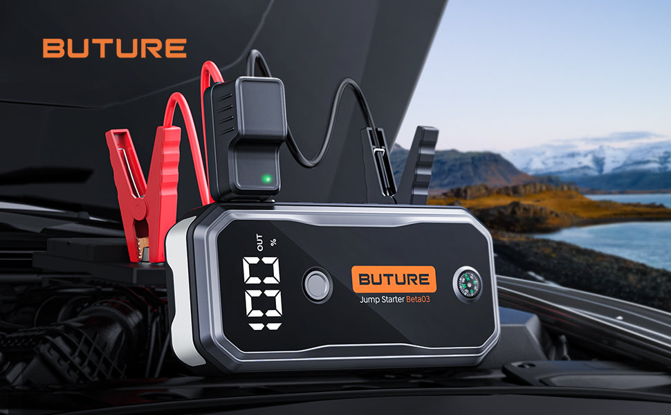  BUTURE 5000A Car Jump Starter (All Gas/10L Diesel) Smart  Portable Battery Pack, 12V Safe Jump Box with Extended Jumper Cables, Fast  Charge, 160W DC, Lights : Automotive