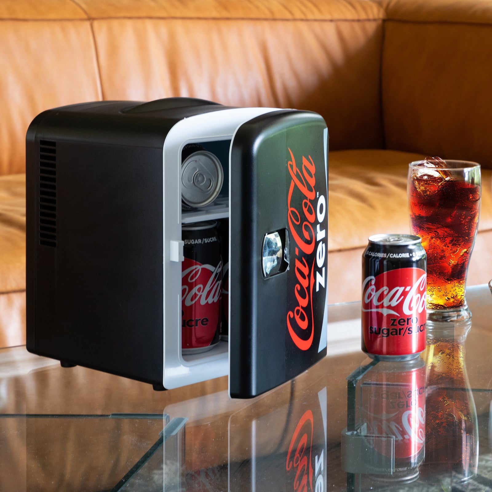 Coca-Cola Coke Zero Mini Fridge | Cooler/Warmer | 4L | Black