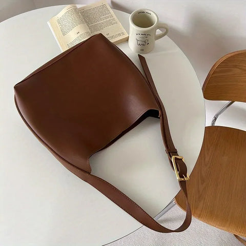 Versatile Women's PU Leather Shoulder Bag for Work