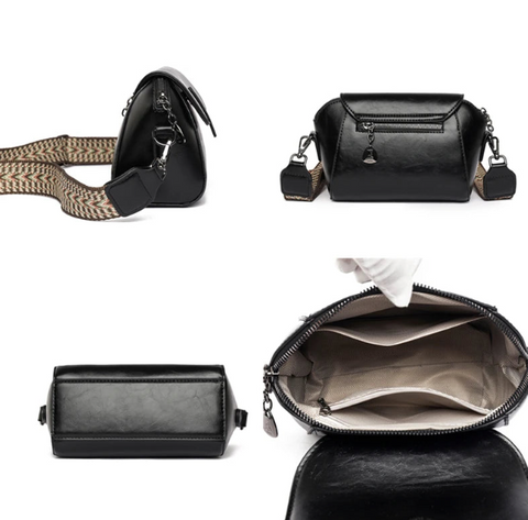New Trend Luxury Crossbody Bag: High-Quality Oil Wax Leather