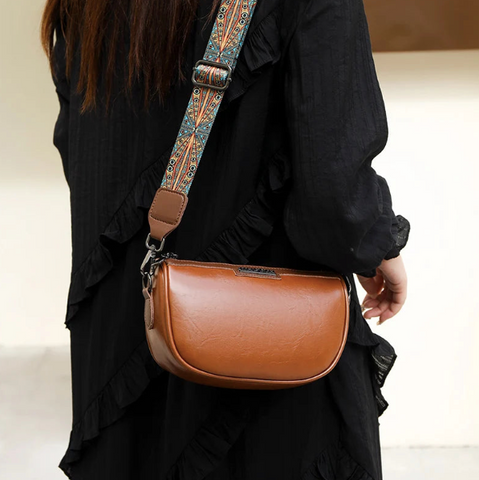 Vintage Solid Color PU Leather Women's Shoulder Bag