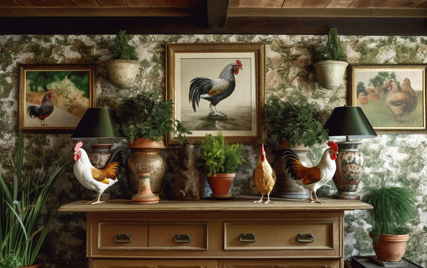 A Wall Decorated With Chicken Decor ?v=1684028684