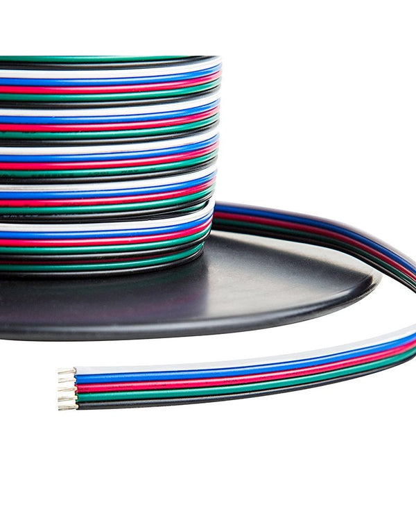 22 Gauge Wire - Five Conductor RGB+W Power Wire, AWG22-5RGBW