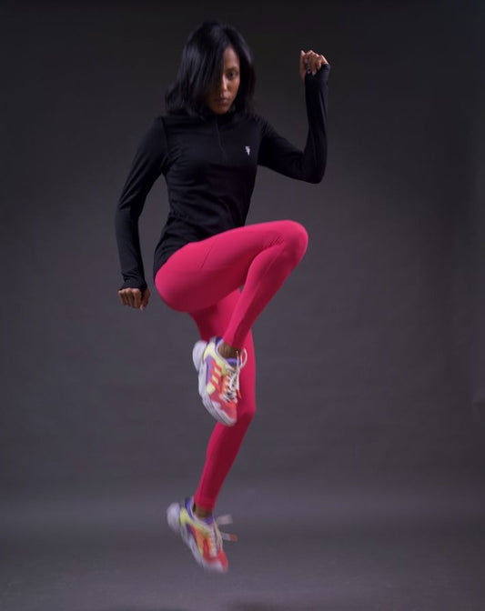 26Neon Pink leggings for women,S