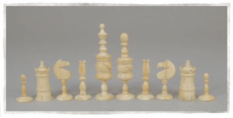 Barleycorn chess pieces from the early 19th century