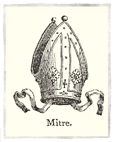 The design of the bishop is based on the mitre