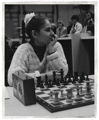 Judit Polgár auf dem Hoogovens-Schachturnier im Jahr 1990 (Foto: Fotoburo de Boer)