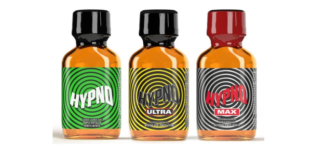 Three bottles of Hypno Poppers.