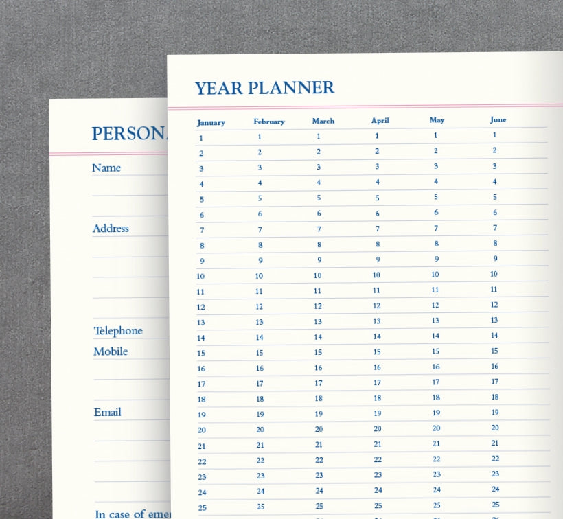Personal notes and year planners