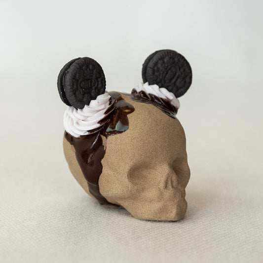 Pre-Order: Ceramic Cookies and Cream Ears Skull (Medium)