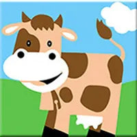 Kids 'Cute Cow' Paint by Numbers Kit - Lil Paint Shop - Acrylic Paints For Kids