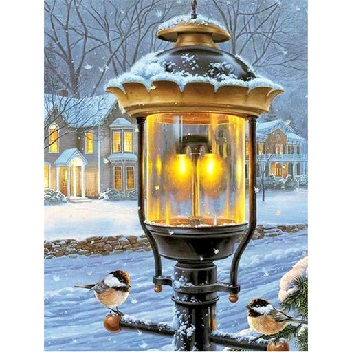 Cardinal and Candle Light Street Lamp Paint By Numbers Kit — Lil Paint Shop
