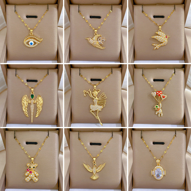 Ethnic Unisex Geometric Chinese Zodiac Animal Copper Necklaces