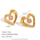 Fashion Heart Geometric Stainless Steel 18K Gold Plated Stud Earrings