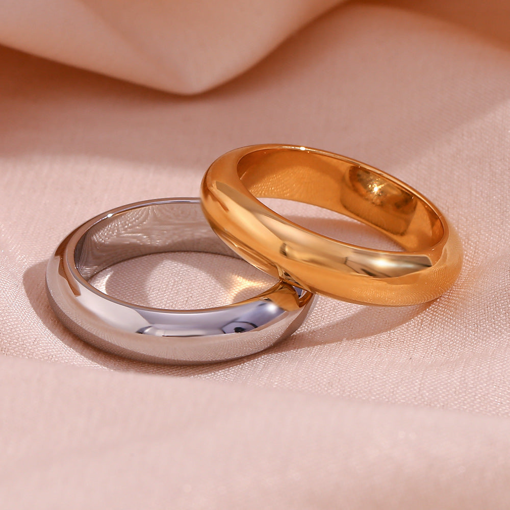 5mm Thick Plain Ring - Gold / No.5