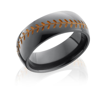 14k Baseball Stitch Ring 8mm – Argent Sports