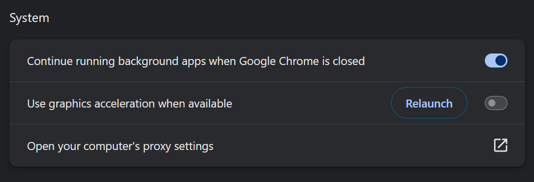 Disable graphics acceleration in Google Chrome