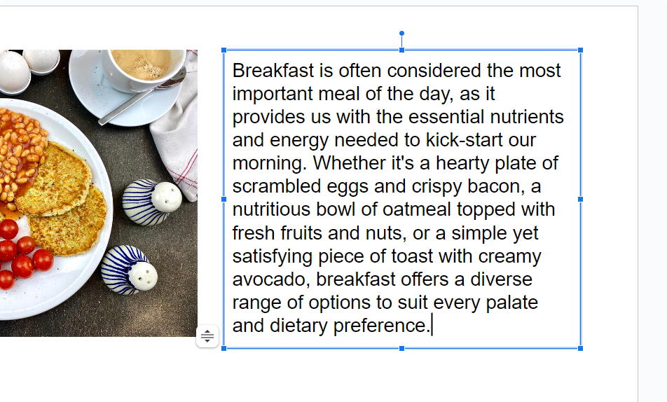 Typing in a text box in Google Slides