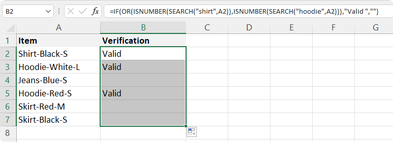 If Cell Contains One of Many Text Strings, Then Return a Value