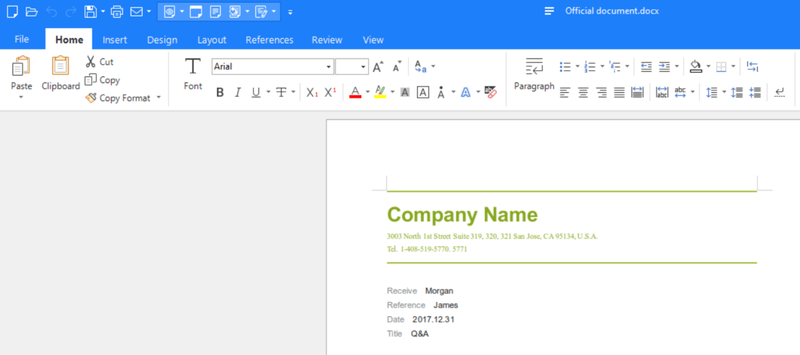 Formatting Home tab in Truly Word