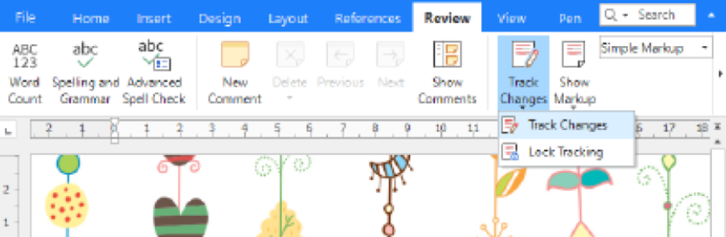 Review tab in Truly Word