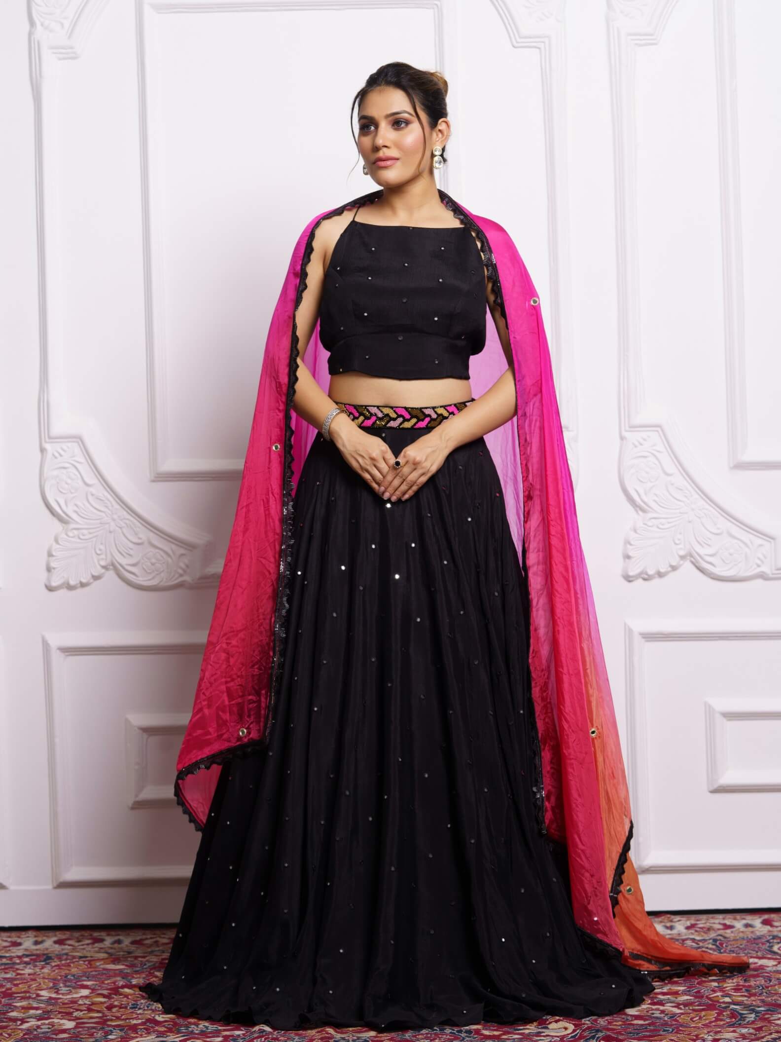 Black Lehenga Choli- Elegance and Style | Zeel Clothing | Color: Black