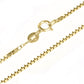18 KARAT YELLOW GOLD 3-PRONG ROUND PENDANT WITH BOX CHAIN. BUILD YOUR OWN PENDANT.