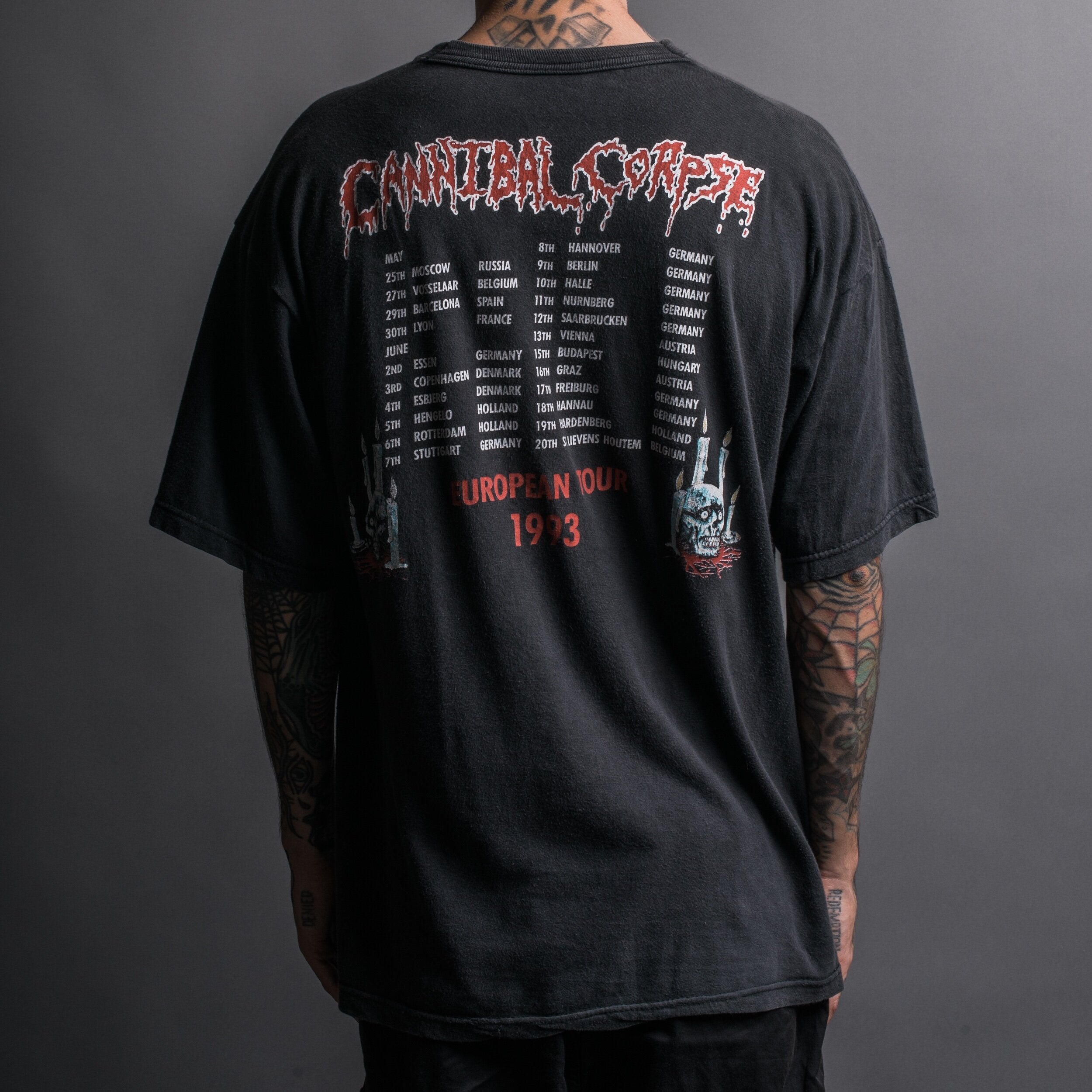 Vintage 1993 Cannibal Corpse Tomb Of The Mutilated Tour T-Shirt