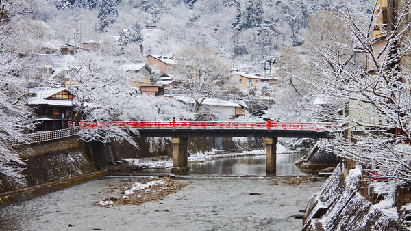 Red bridge in the heart of Hida Takayama