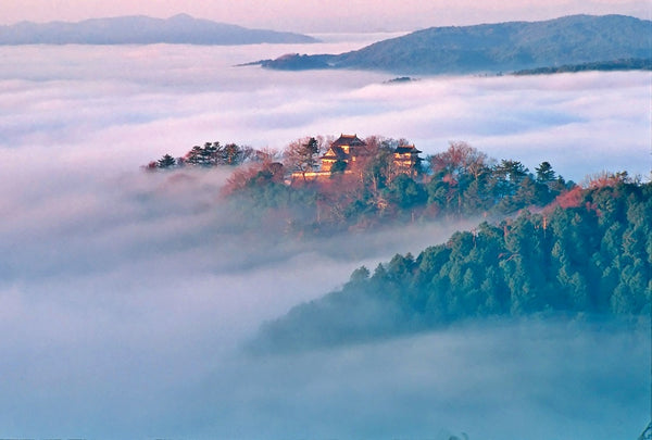 The best time to view the sea of clouds at Bitchu Matsuyama Castle is in the early morning