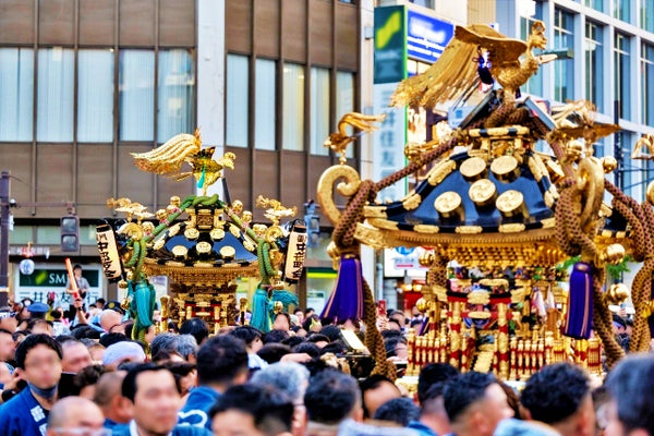 A Mikoshi being paraded at the Sanja Festival