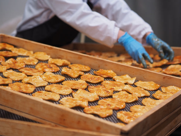 Handcrafted rice crackers from Akita