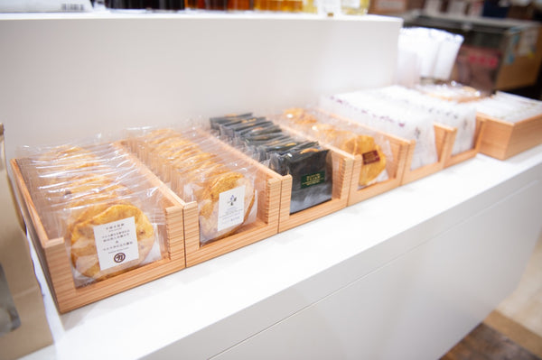 A variety of rice crackers or senbei snacks from Akita, Japan