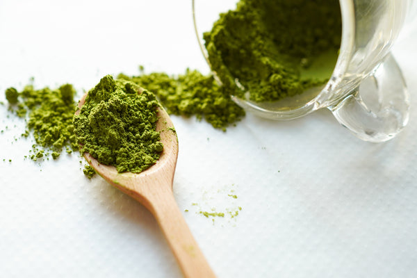 Matcha powder is made from green tea leaves