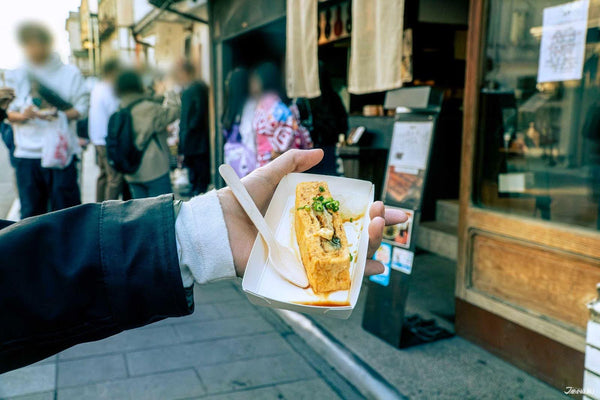 Unagi omelette (tamagoyaki), a popular street food in Kawagoe