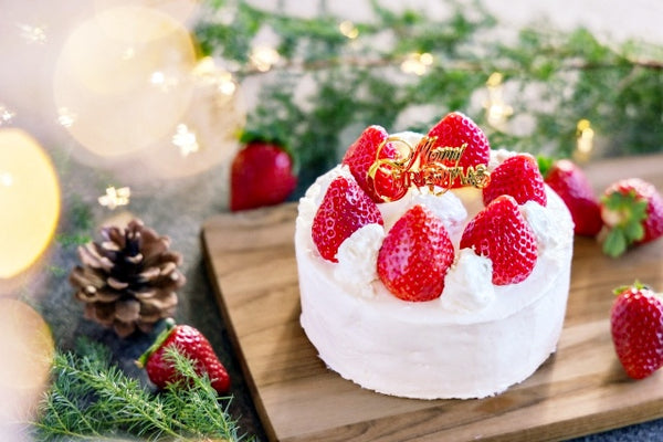 Strawberry shortcake decorated with huge strawberries on top